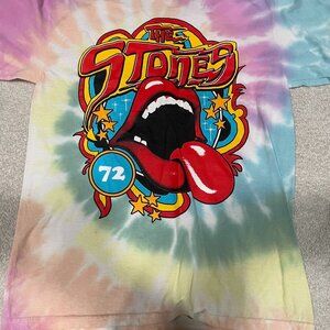 The Rolling Stones ‘72 Pastel Tie Dye Crewneck Short Sleeve Band Tee T-Shirt M